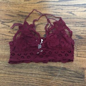 MAROON FREE PEOPLE ADELLA BRALETTE